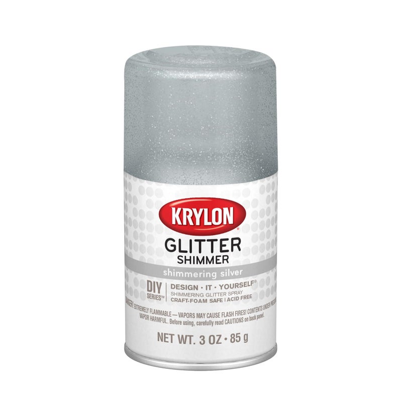 Krylon I00402 Glitter Aerosol Spray, Shimmering Silver - Image 1